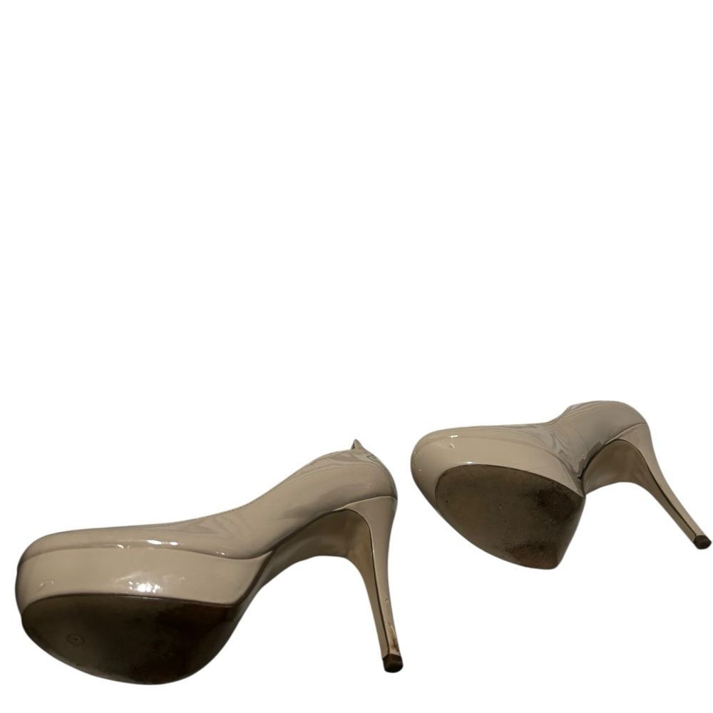 Guess Cream/Tan Platform Round Toe Patent Leather+ Stilletto High Heels-size 10M - Picture 9 of 10